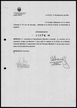 Ordenanza n° 10474 de 2008