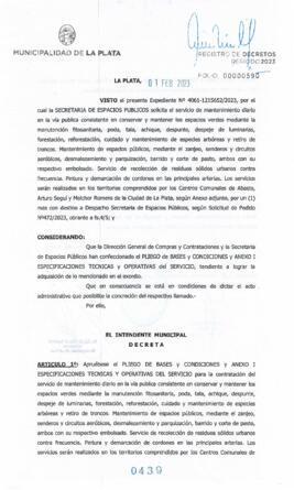 Decreto nº 439 de 2023, GARRO, Julio cesar