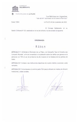 Ordenanza nº 12368 de 2022