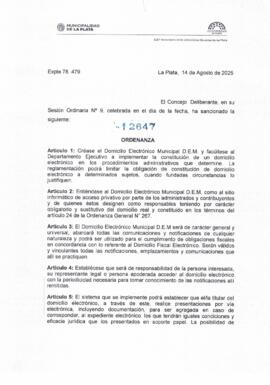 Ordenanza n° 12647 de 2025