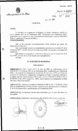 Decreto n° 805 de 2005, Alak, Julio Cesar