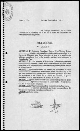 Ordenanza n° 8866 de 1998