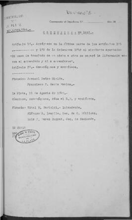 Ordenanza n° 1668 de 1949