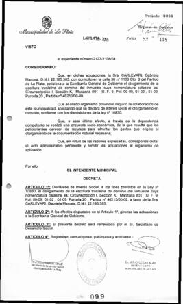 Decreto n° 99 de 2005, Alak, Julio Cesar