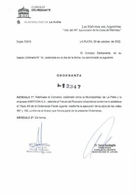 Ordenanza nº 12347 de 2022