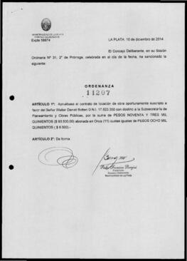 Ordenanza n° 11207 de 2014