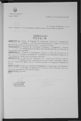 Ordenanza n° 9644 de 2003