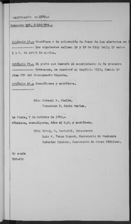 Ordenanza n° 1822 de 1949