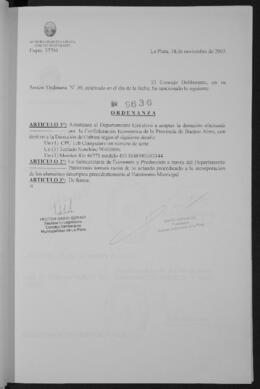 Ordenanza n° 9636 de 2003