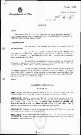 Decreto n° 1969 de 2005, Alak, Julio Cesar