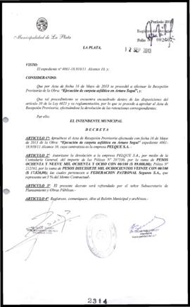 Decreto n° 2314 de 2013, Bruera, Oscar Pablo