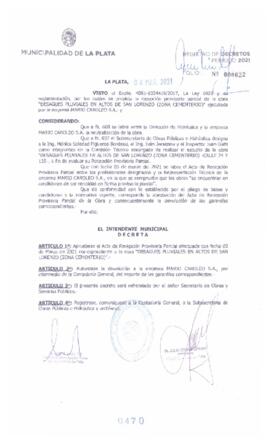 Decreto nº 470 de 2021, GARRO, Julio cesar