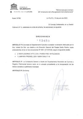 Ordenanza nº 12459 de 2023