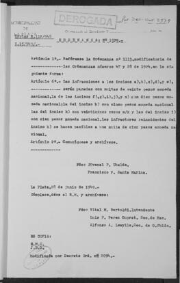 Ordenanza n° 1529 de 1949