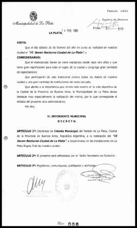 Decreto n° 86 de 2005, Alak, Julio Cesar