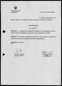 Ordenanza n° 10391 de 2008