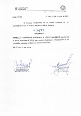 Ordenanza n° 12672 de 2025