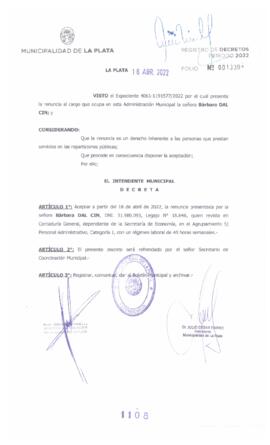 Decreto nº 1108 de 2022, GARRO, Julio cesar