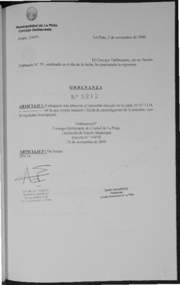 Ordenanza n° 9212 de 2000