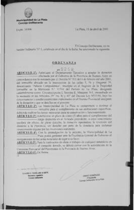 Ordenanza n° 9258 de 2001