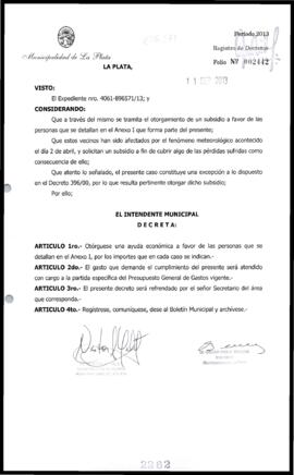 Decreto n° 2262 de 2013, Bruera, Oscar Pablo