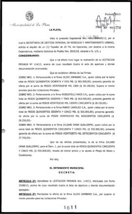Decreto n° 1611 de 2013, Bruera, Oscar Pablo
