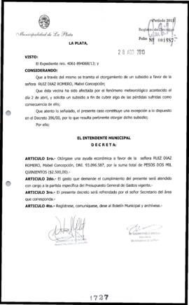 Decreto n° 1727 de 2013, Bruera, Oscar Pablo