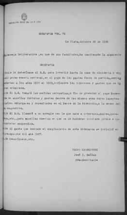 Ordenanza n° 86 de 1926