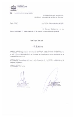 Ordenanza nº 12350 de 2022