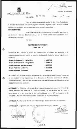 Decreto n° 83 de 2005, Alak, Julio Cesar