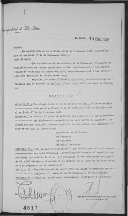 Ordenanza n° 4817 de 1981