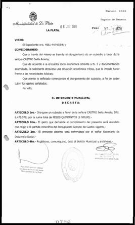 Decreto n° 782 de 2005, Alak, Julio Cesar