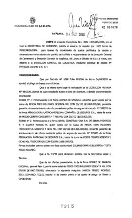 Decreto nº 1315 de 2020, GARRO, Julio cesar