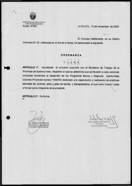 Ordenanza n° 10455 de 2008
