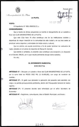 Decreto n° 2341 de 2013, Bruera, Oscar Pablo