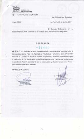 Ordenanza nº 11499 de 2017