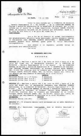 Decreto n° 827 de 2005, Alak, Julio Cesar