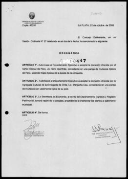 Ordenanza n° 10447 de 2008