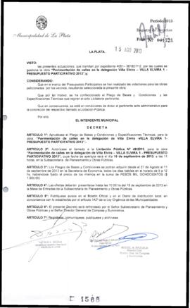 Decreto n° 1568 de 2013, Bruera, Oscar Pablo
