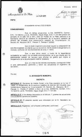 Decreto n° 98 de 2005, Alak, Julio Cesar