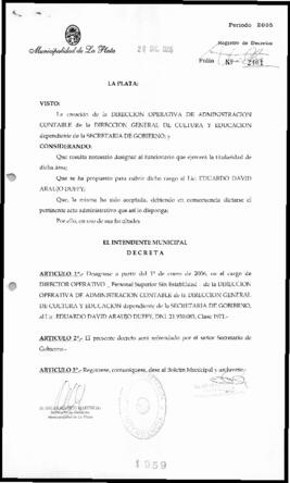 Decreto n° 1959 de 2005, Alak, Julio Cesar