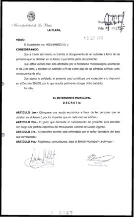Decreto n° 2327 de 2013, Bruera, Oscar Pablo