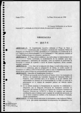 Ordenanza n° 8884 de 1998