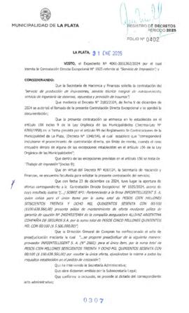Decreto nº 307 de 2025, ALAK, Julio Cesar