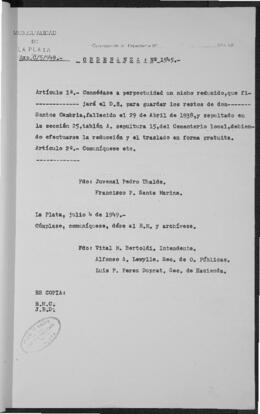 Ordenanza n° 1545 de 1949