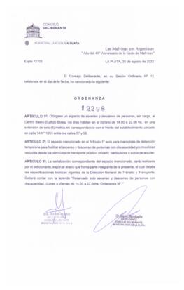Ordenanza nº 12298 de 2022