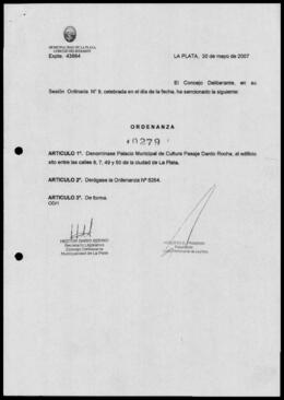 Ordenanza n° 10279 de 2007