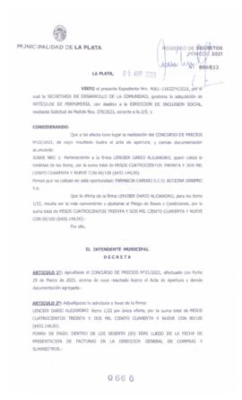 Decreto nº 666 de 2021, GARRO, Julio cesar