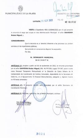Decreto nº 3021 de 2022, GARRO, Julio cesar