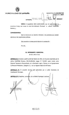 Decreto nº 528 de 2021, GARRO, Julio cesar